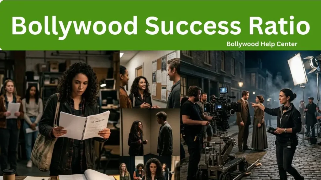 Bollywood Sucess हासिल करने के लिए मेहनत, सही रणनीति, धैर्य और लगातार सीखने की यात्रा को दर्शाती प्रेरणादायक सिनेमैटिक इमेज।