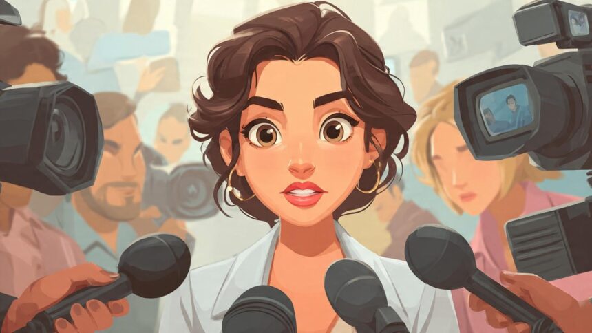 “Bollywood Celebrity Statements 2026 feature image of a fictional celebrity giving a viral media statement”
