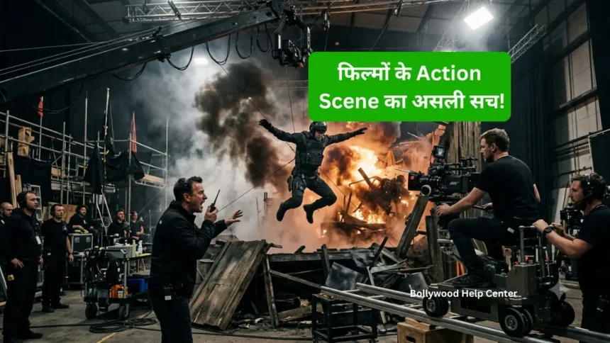 Action Scene Shooting in Bollywood with stunt team and film camera