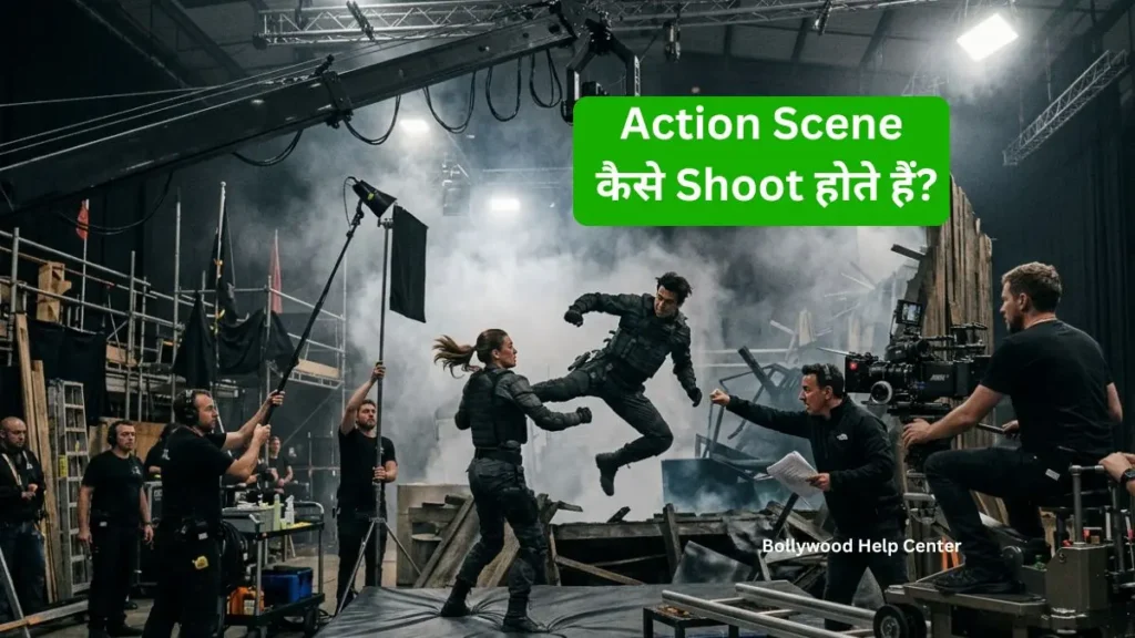 Action scene shooting in bollywood action scene stunt rehearsal