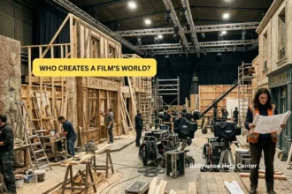 Art Director in Bollywood supervising a film set during movie production.