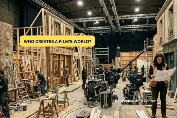 Art Director in Bollywood supervising a film set during movie production.