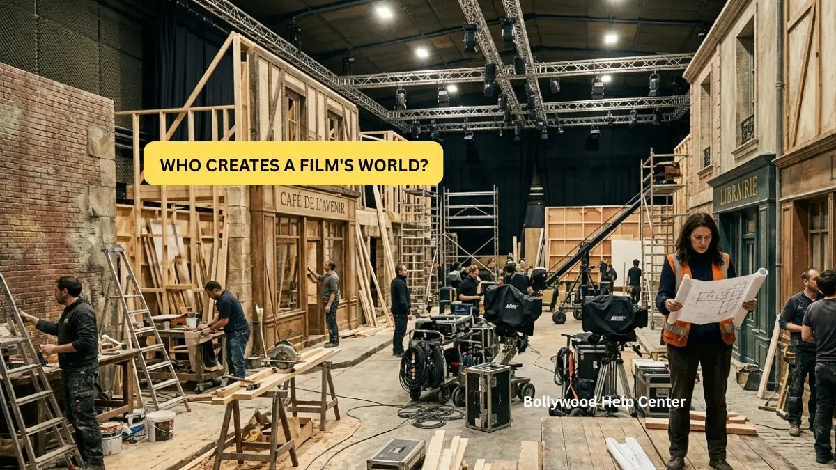 Art Director in Bollywood supervising a film set during movie production.