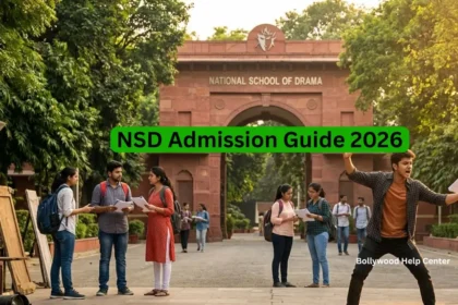 National School of Drama (NSD), New Delhi campus with aspiring acting students practicing theatre.