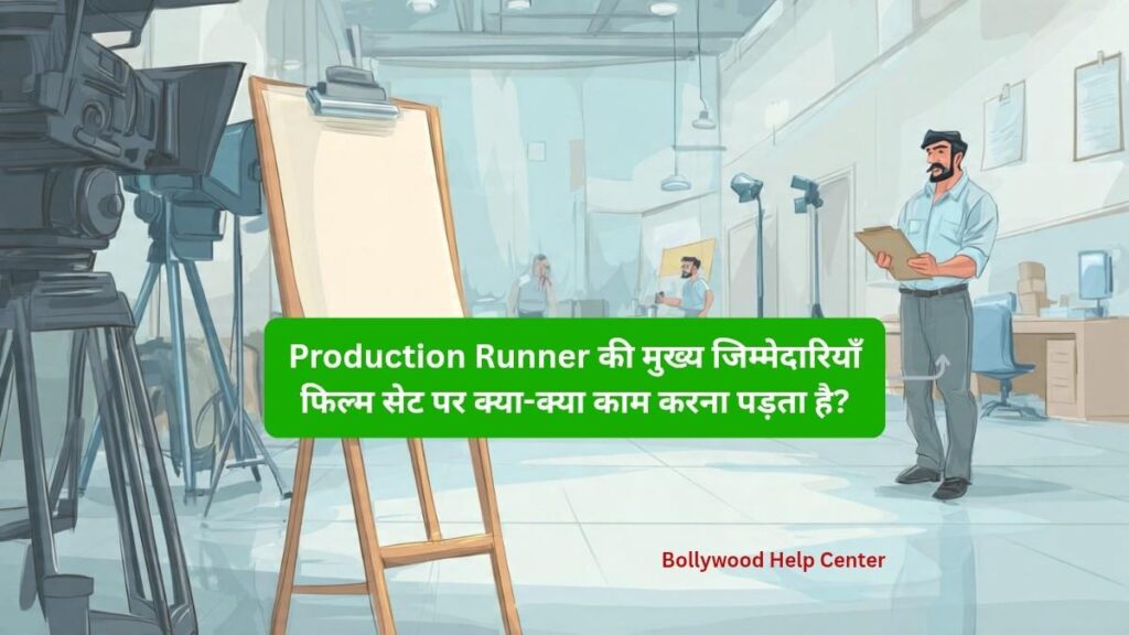 Production Runner in Bollywood लोकेशन पर शूटिंग के लिए आवश्यक सामान और दस्तावेज़ पहुँचाते हुए