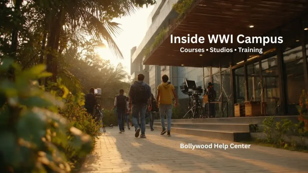Students learning acting and filmmaking at a modern film institute in Mumbai