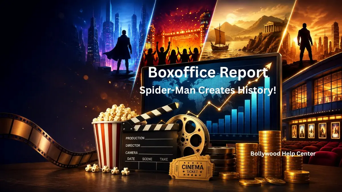 Boxoffice Report showing worldwide box office trends with Spider-Man, Dhamaal 4, The Odyssey and Jana Nayagan analysis