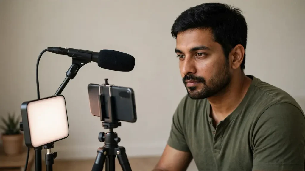 Correct microphone placement for acting audition self-tape